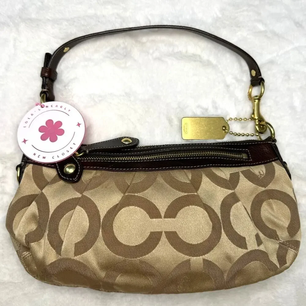 y2k Coach Madison Op Art Brown 12950 Small Hobo Handbag